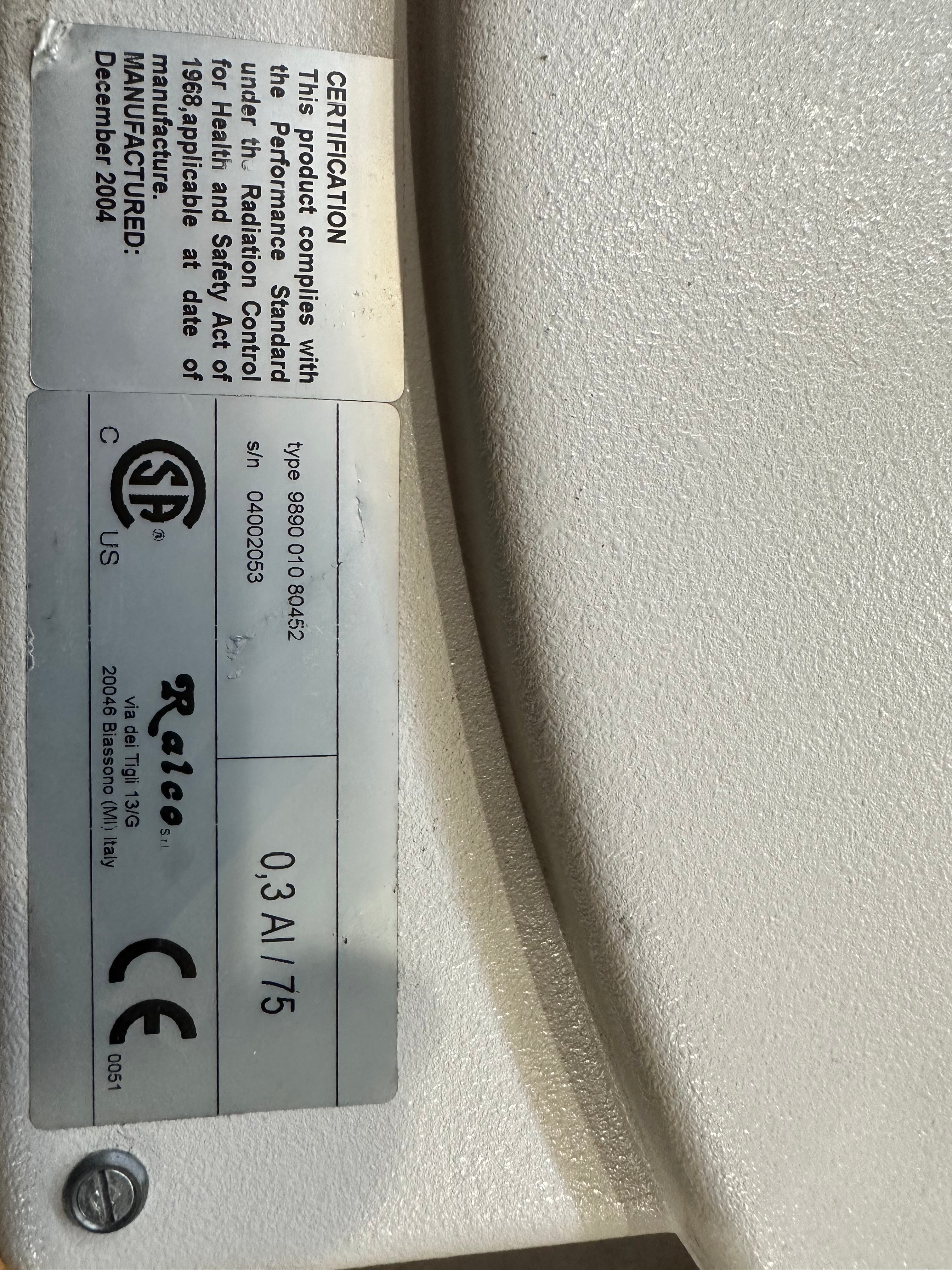 Philips Rad/Fluoro Room Parts P/N 989001080452