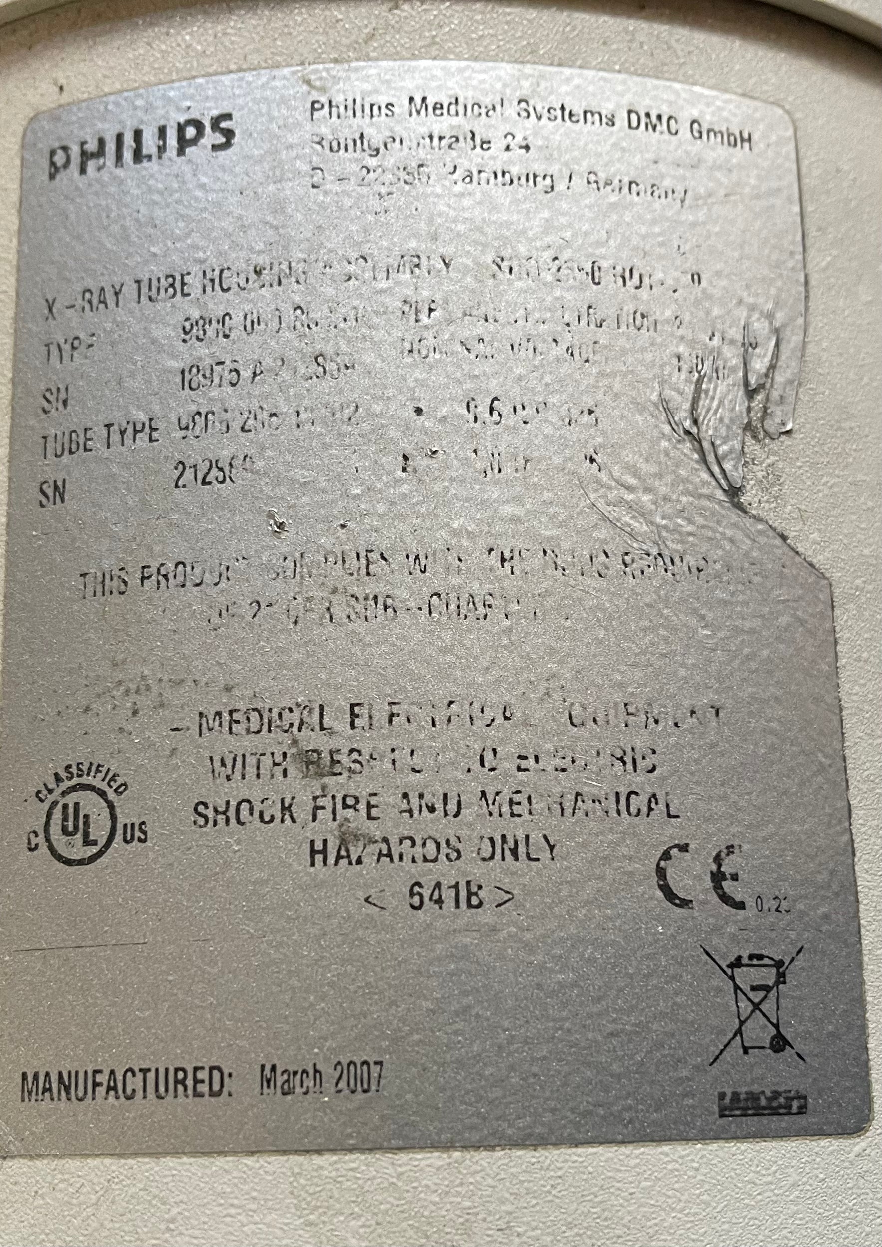 X-Ray Tube SRO 2550 ROT 350 989000085831