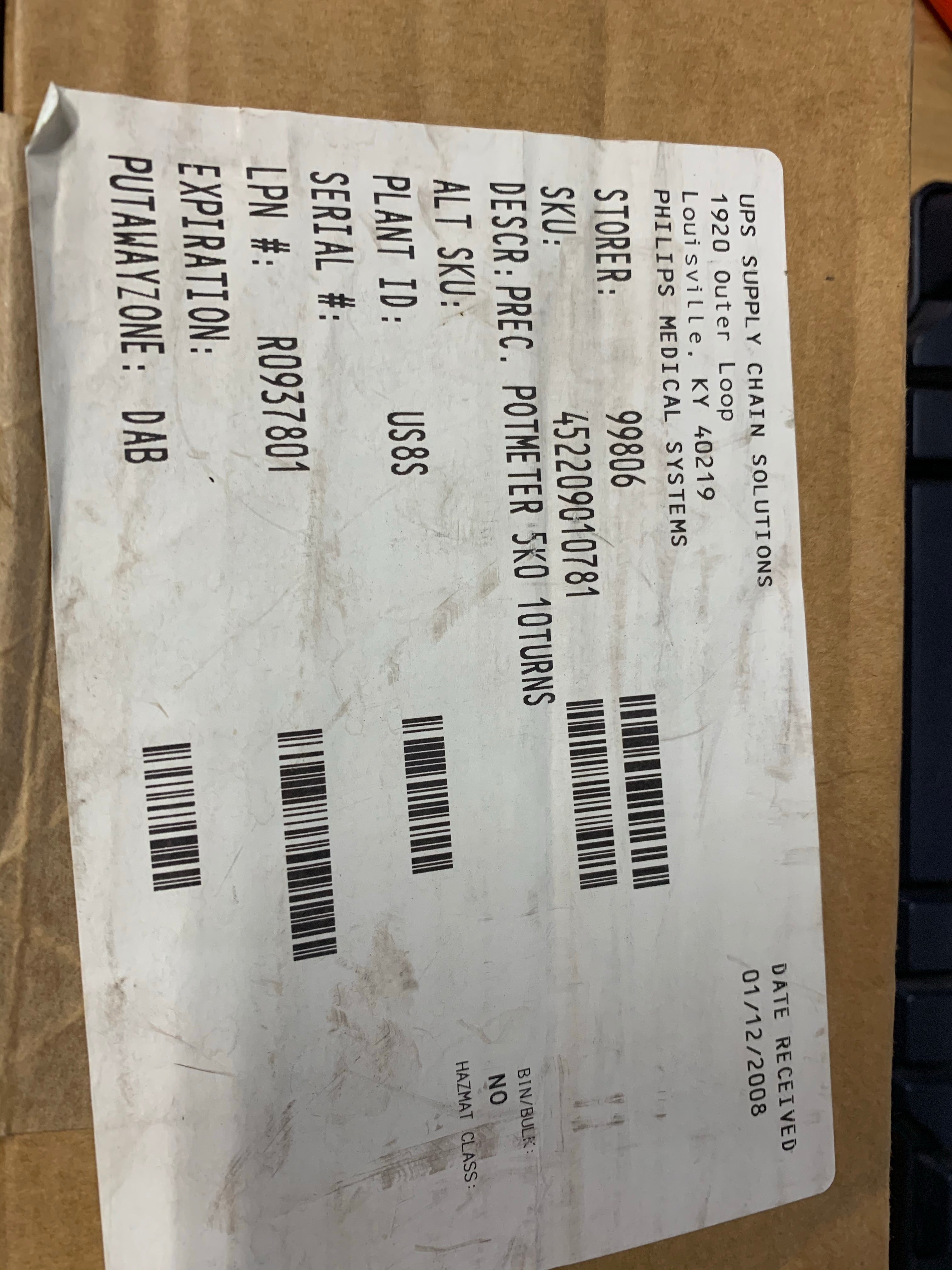 452209010781 Precision Potentiometer 5K0 10turns