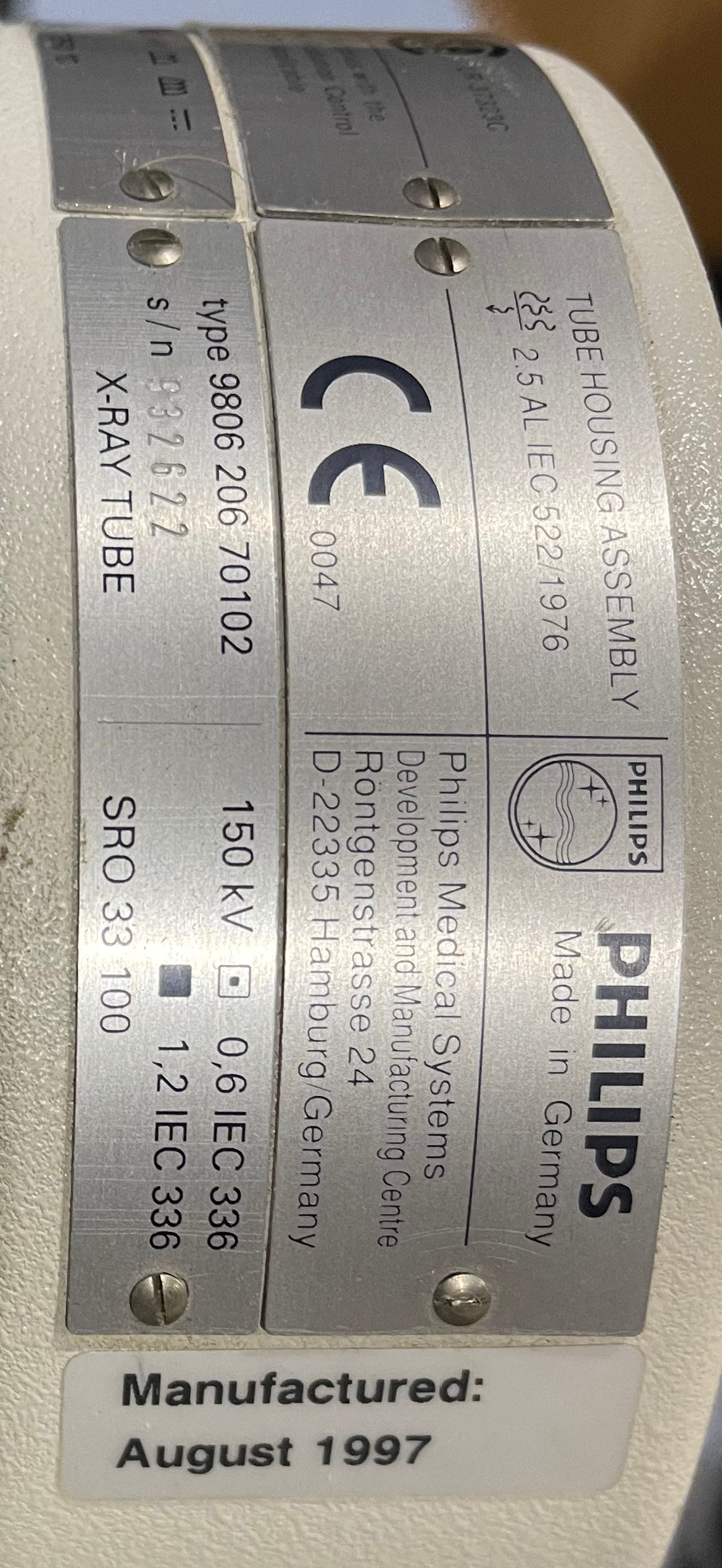 PHILIPS Digital Diagnost Rad Rad Room Parts P/N 989000086101 980620670102 SRO 33100