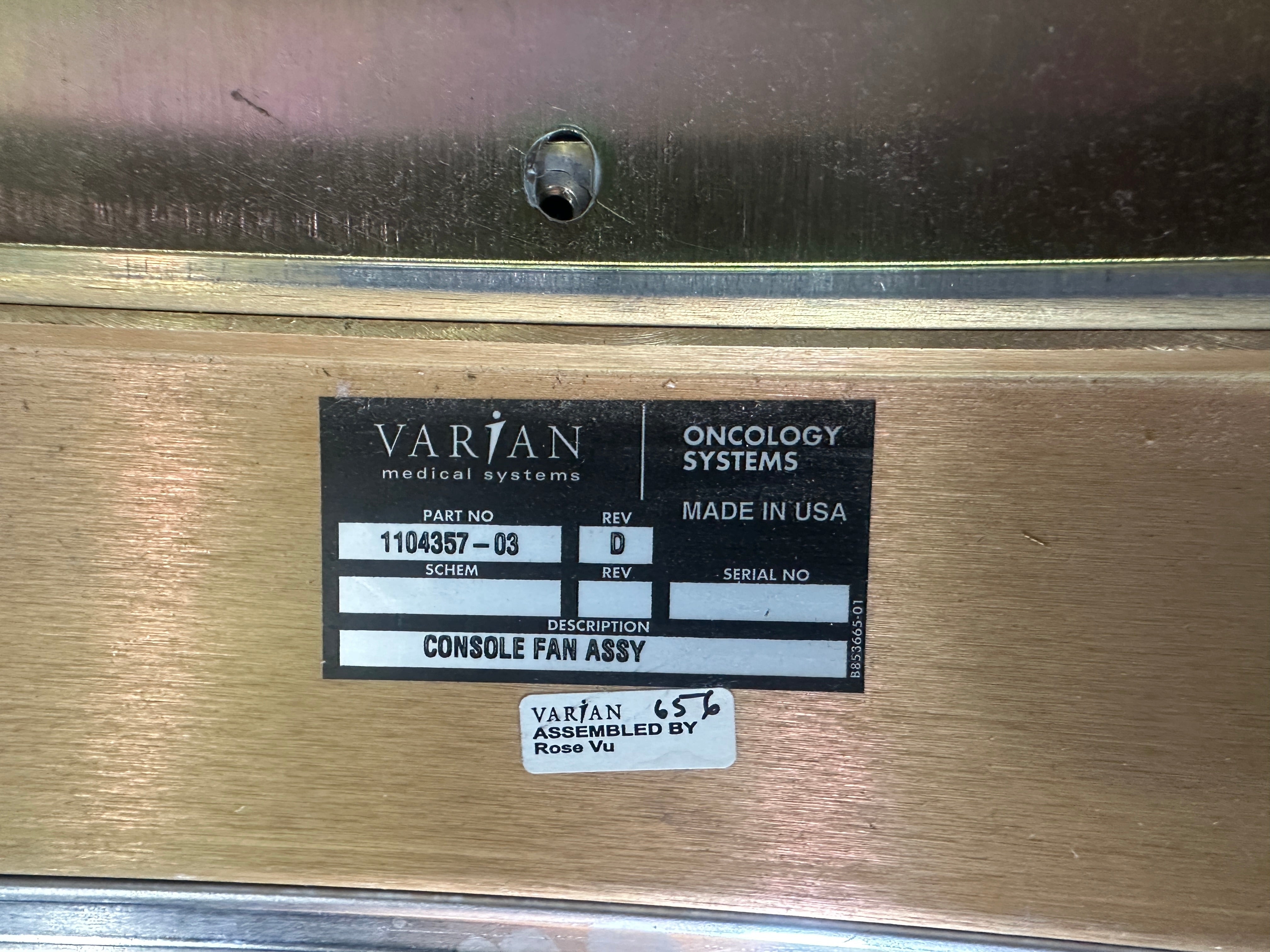 Varian medical systems Console