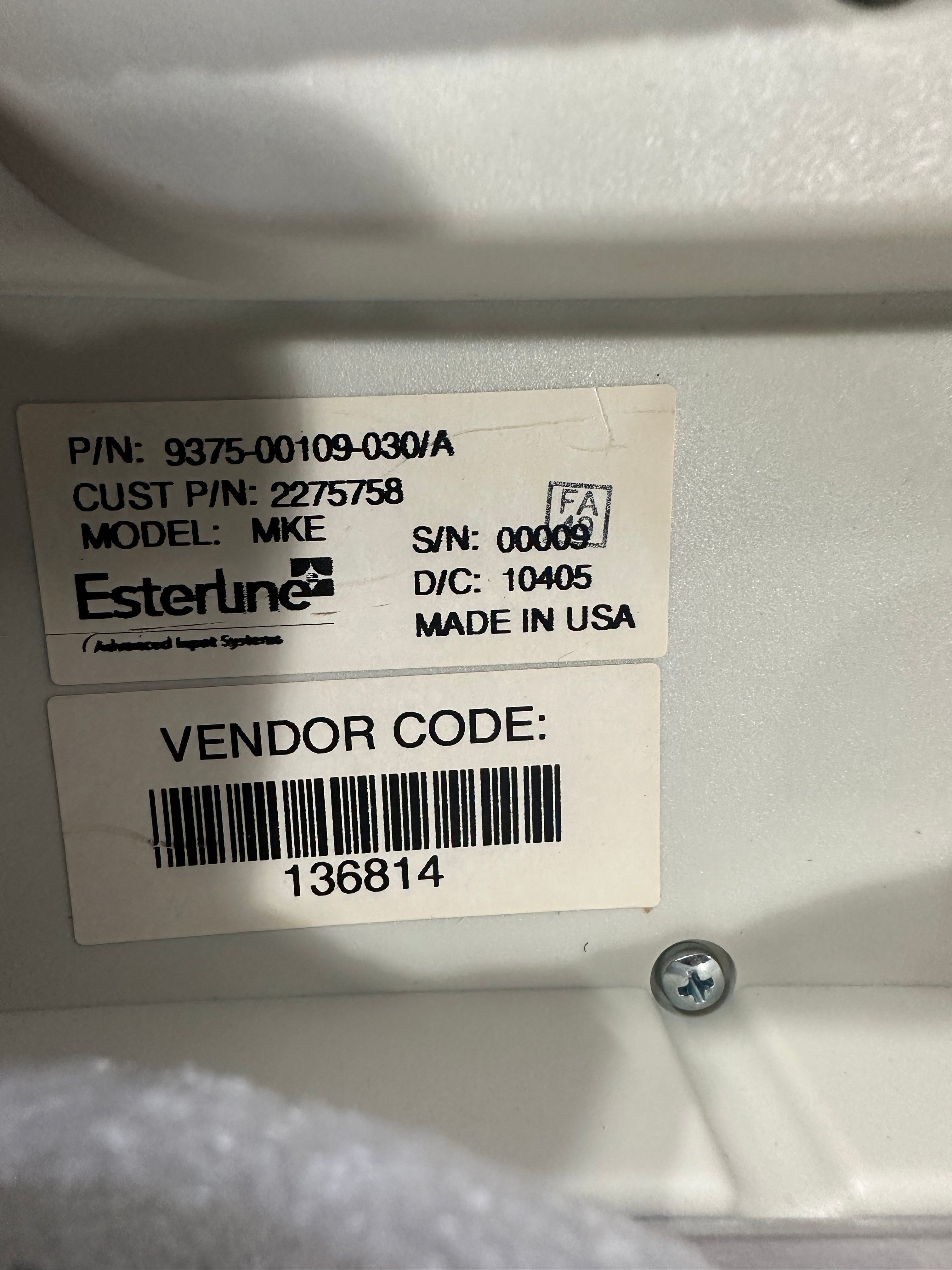 GE 2275758 2275752 Keyboard w/ SCIM Scan Control Intercom Module