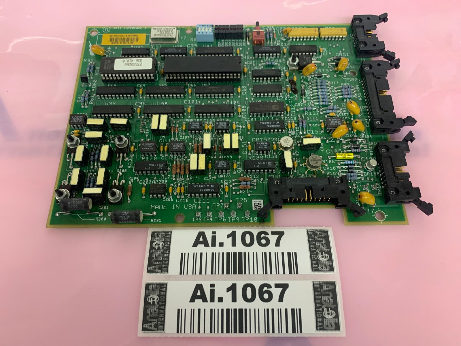 XRII INTERFACE X PCB For GE Cath/Angio Lab P/N: 46-264768 G5-A. Pulled from functioning Equipment, contact for more info.