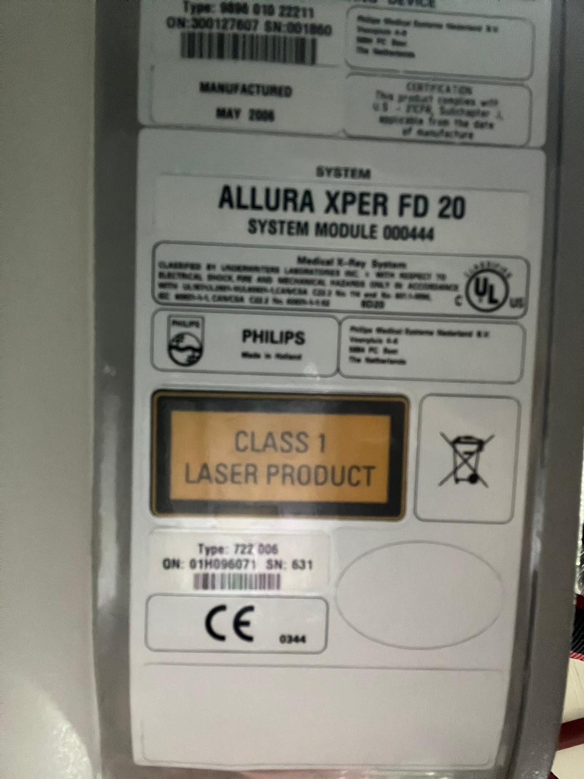 Philips Allura FD20 Angio Lab