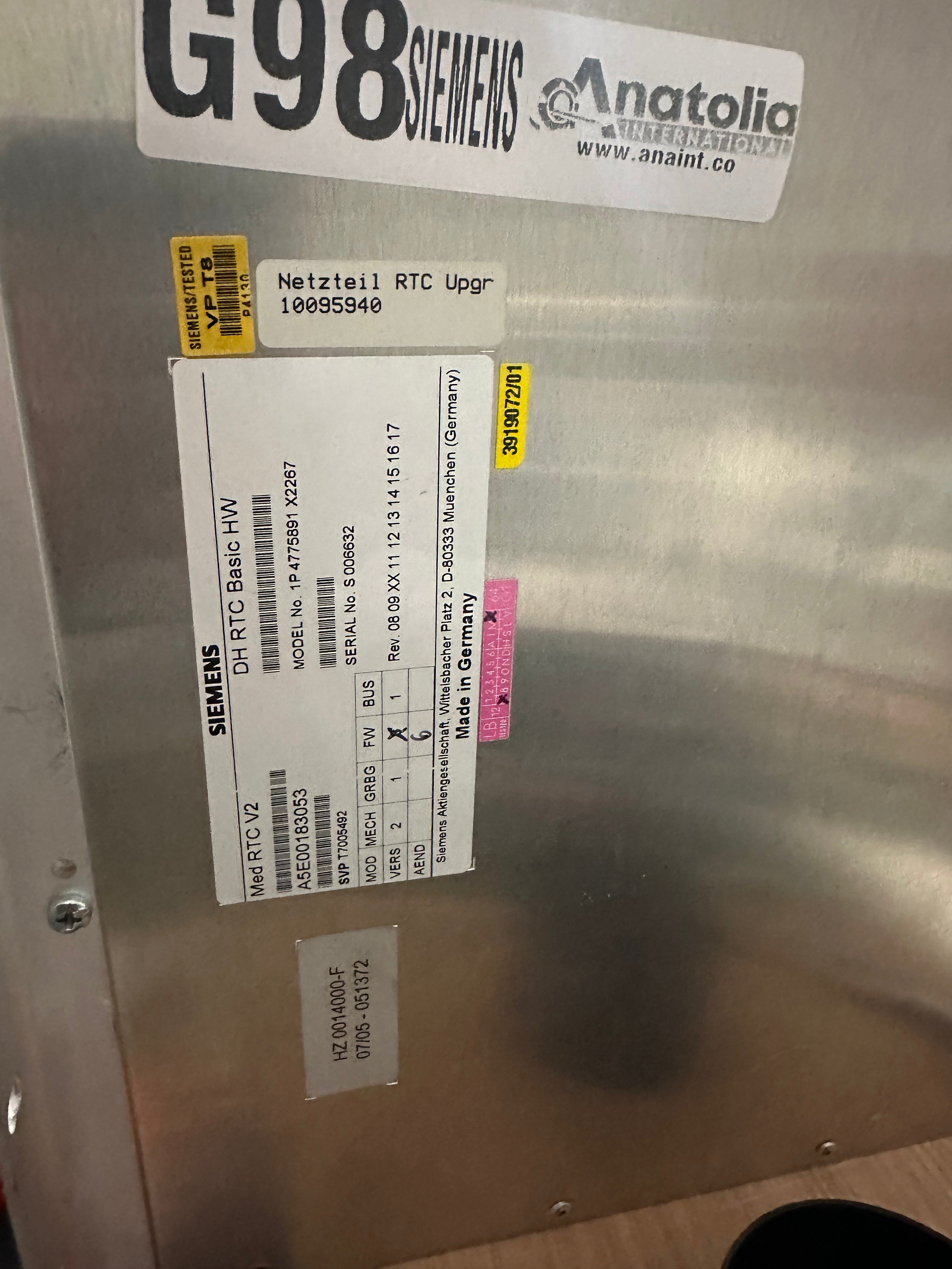 SIEMENS Axiom Artis Cardiac - Vascular Parts P/N 7263742
