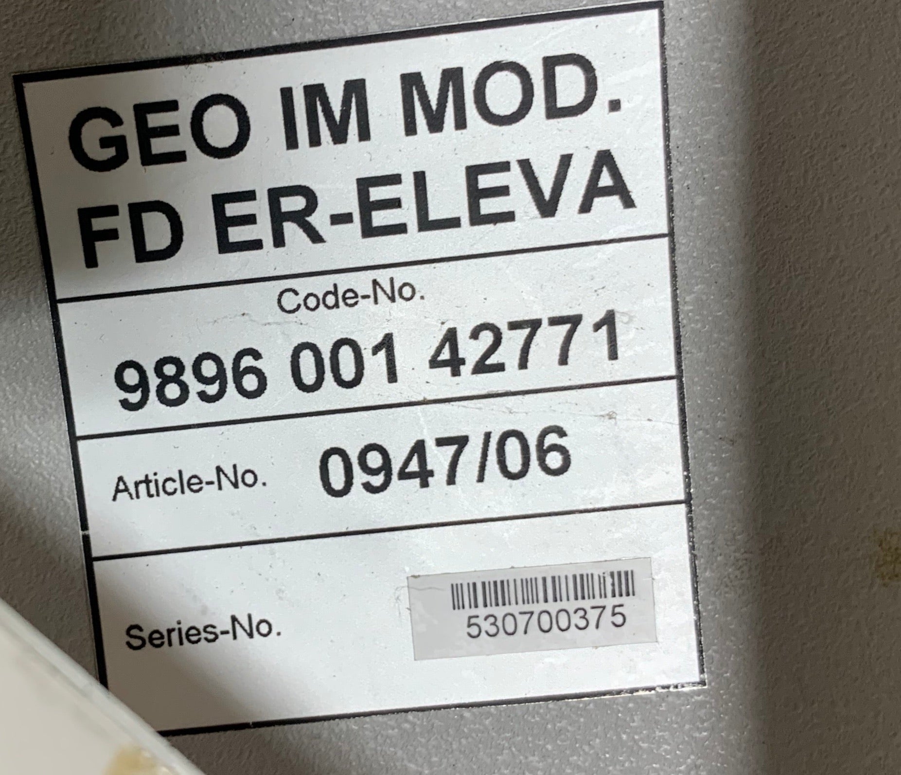 989600142771 Eleva md control console