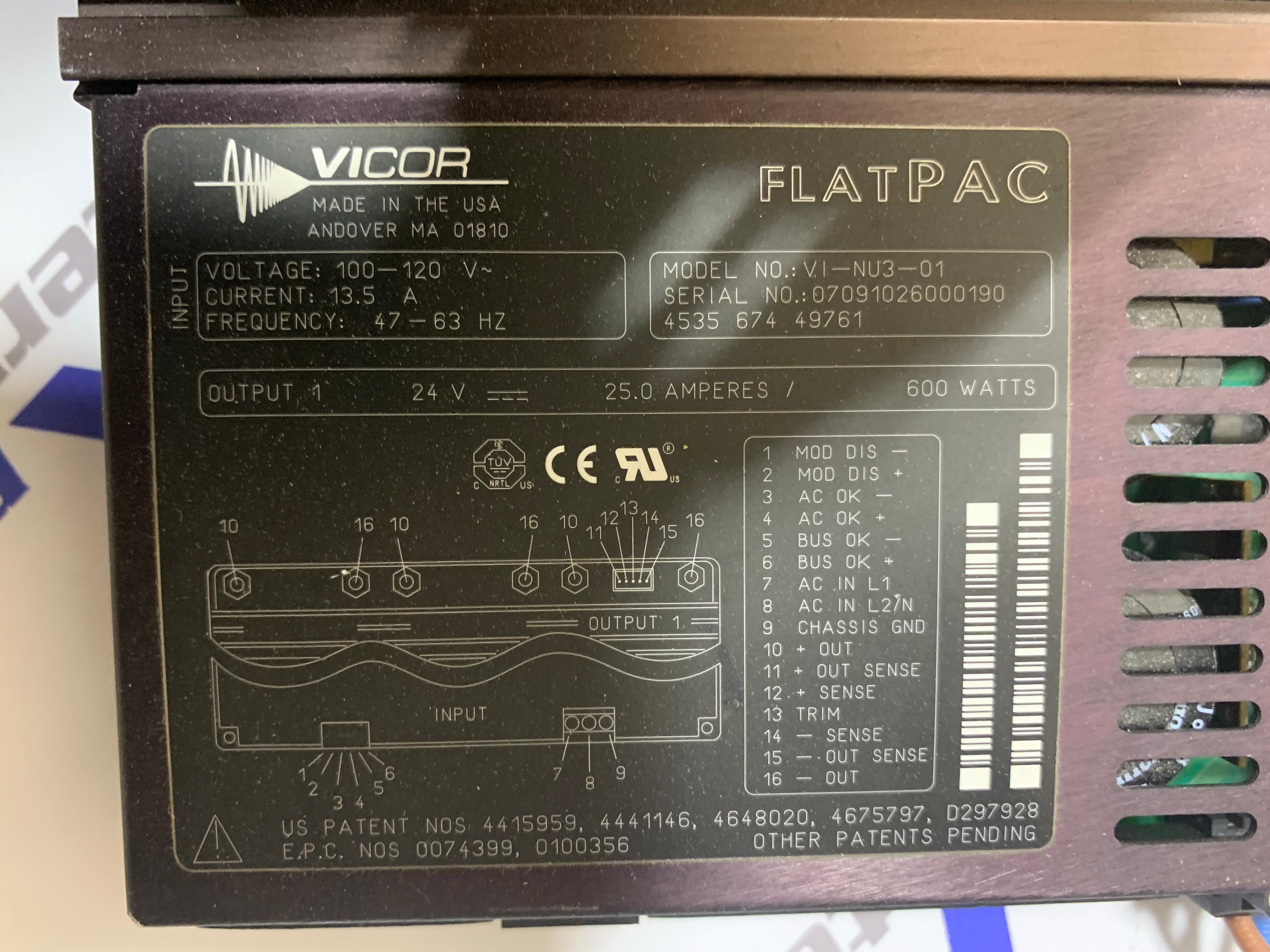 453567449761 v1-NU3-01 vicor FLATPAC