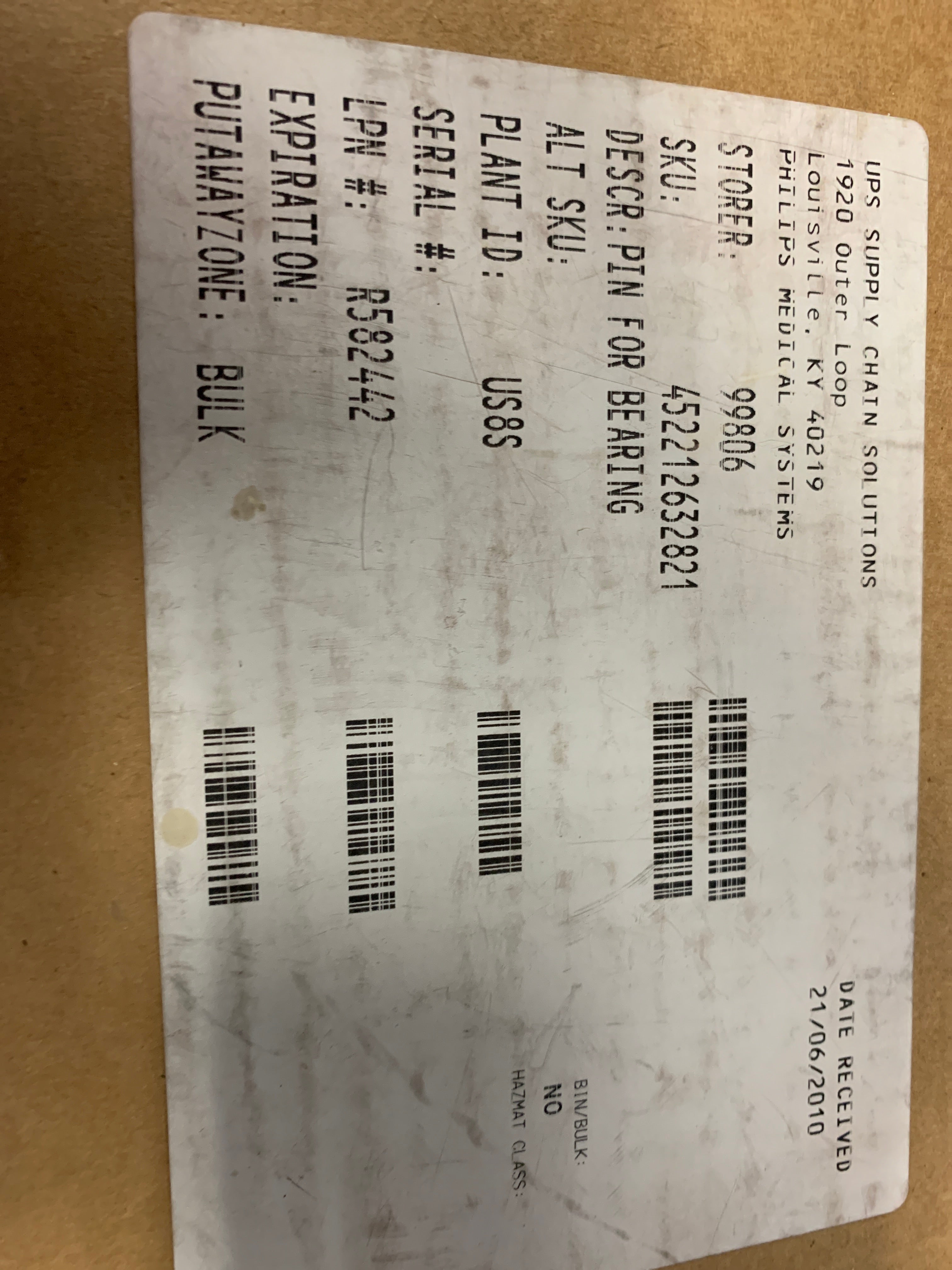 452212632821 PIN FOR BEARING