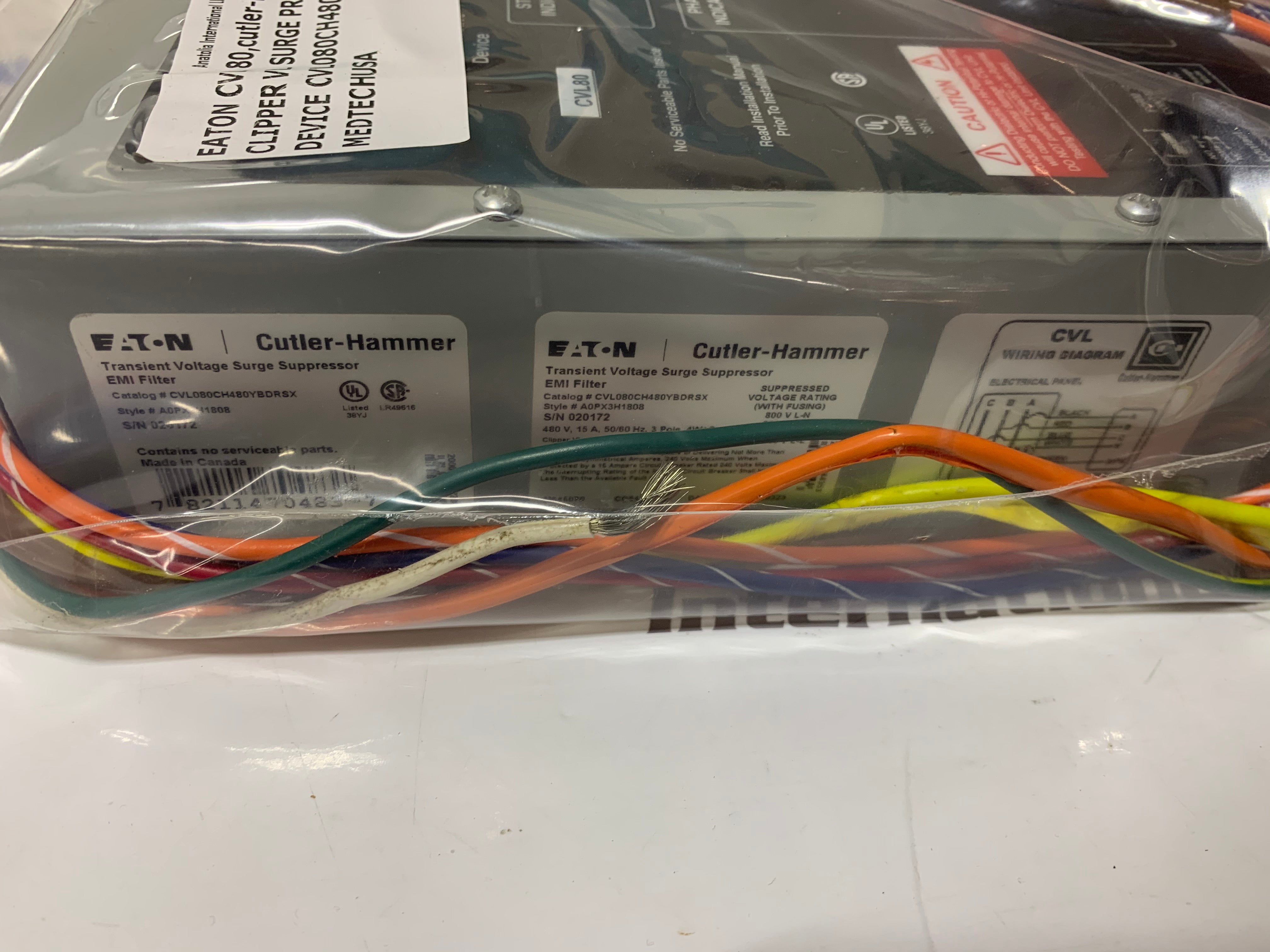 EATON CVL 80,cutler-hammer CLIPPER VL SURGE PROTECTIVE DEVICE