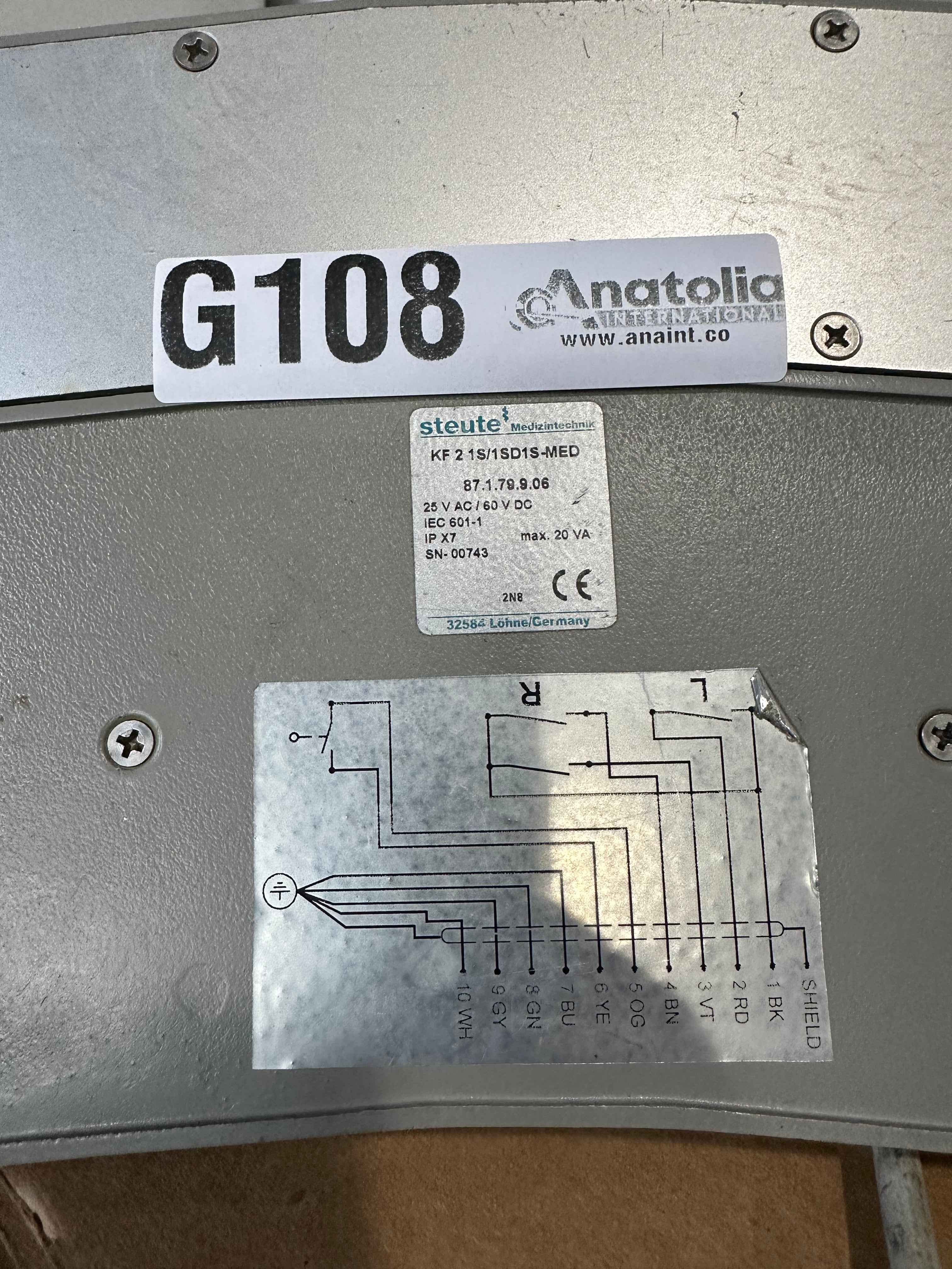 GE Cath/Angio Cath Lab KF 21S/1SD1S-MED Foot Switch